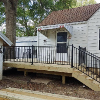 Deck build with fortress railing