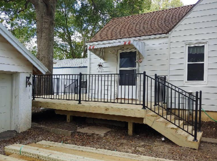 Deck build with fortress railing