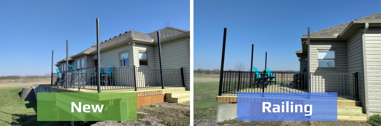 Installing new railing on a deck 