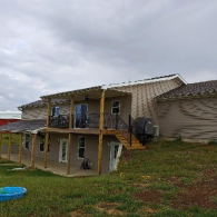 Roof Over Two-Leveled Deck 