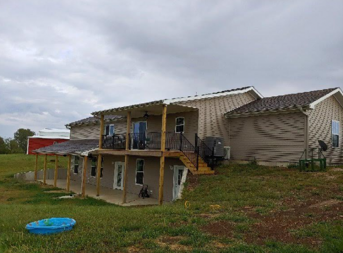 Roof Over Two-Leveled Deck 